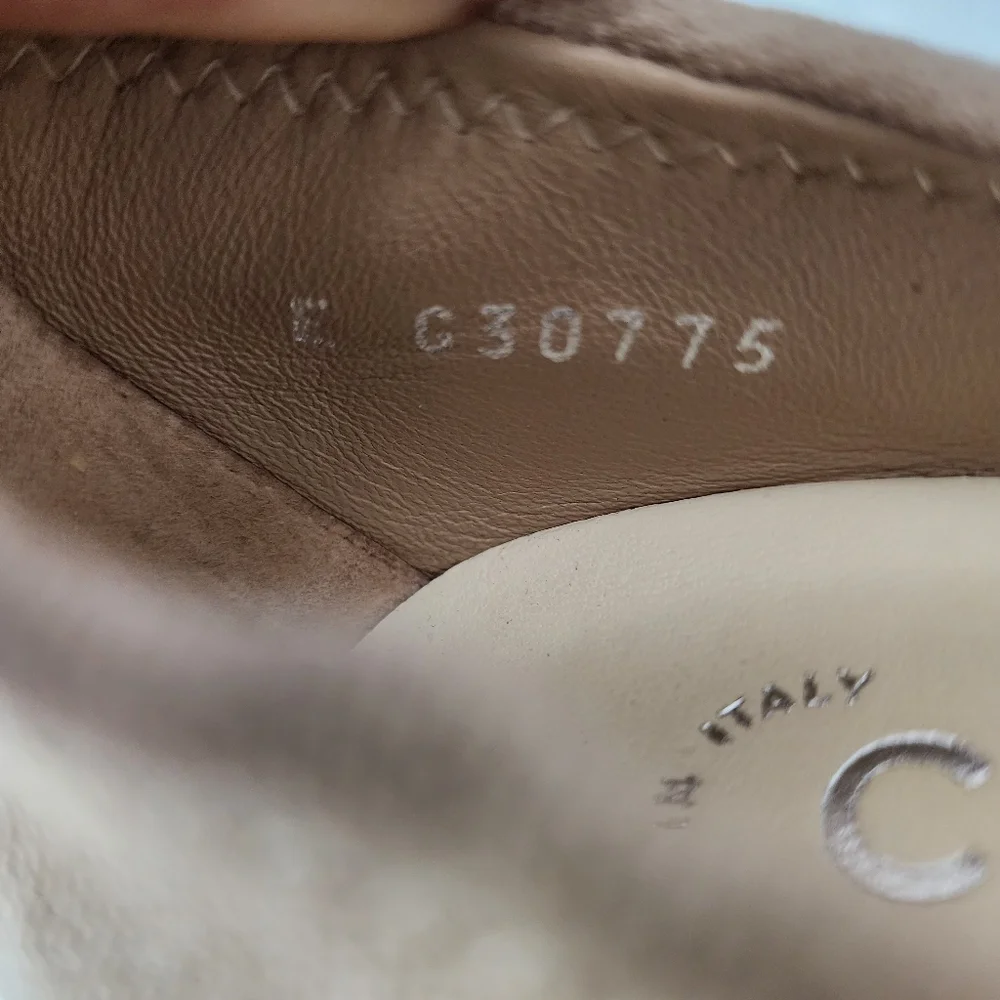 CHANEL Cap Toe Pumps Beige Canvas Snakeskin Leather EU 39.5 US 8.5